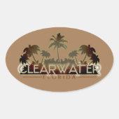 Clearwater Floridaヤシの木の楕円形のシール 楕円形シール (正面)