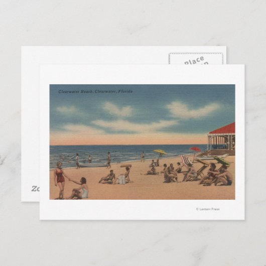 Clearwater, Florida – クリアウォータービーチの表示 ポストカード (正面/裏面)