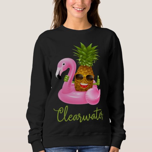 Clearwater Florida Beach Tropical  Flamingo Pineap スウェットシャツ (正面)
