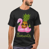 Clearwater Florida Beach Tropical  Flamingo Pineap Tシャツ (正面)
