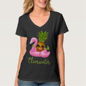 Clearwater Florida Beach Tropical  Flamingo Pineap Tシャツ (正面)