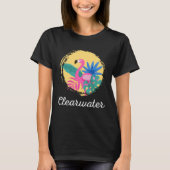 Clearwater Florida Beach Tropical  Flamingo Tシャツ (正面)