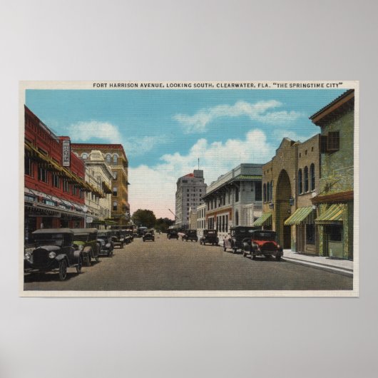 Clearwater, Florida - South View of Ft.ハリソン ポスター (正面)