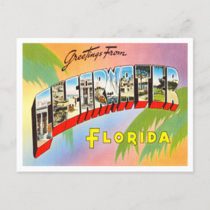 Clearwater, Florida Vintage Travelからの挨拶 ポストカード