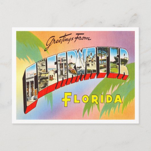 Clearwater, Florida Vintage Travelからの挨拶 ポストカード (正面)