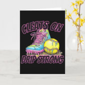 Cleats On Drip Strong Softll Drip Softll Mom Retro カード (黄色い花)