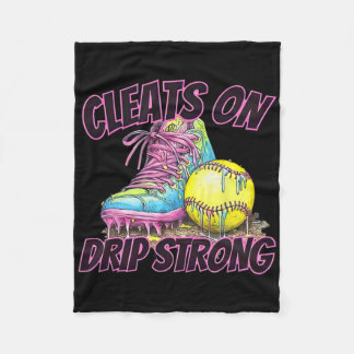 Cleats On Drip Strong Softll Drip Softll Mom Retro フリースブランケット