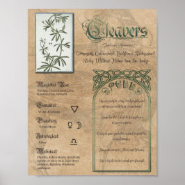 Cleavers Herbal Book of Shadowsウィッカ信者 ポスター