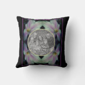 Clematisフラワー花びら抽象芸術写真の追加 クッション (裏面)