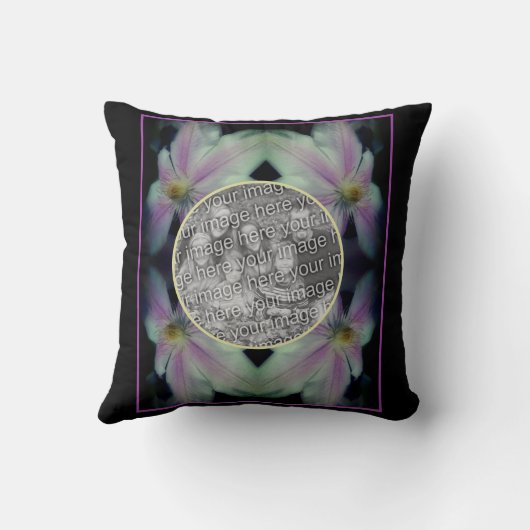 Clematisフラワー花びら抽象芸術写真の追加 クッション (裏面)