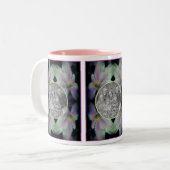 Clematisフラワー花びら抽象芸術写真の追加 ツートーンマグカップ (正面左)