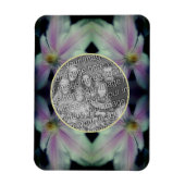 Clematisフラワー花びら抽象芸術写真の追加 マグネット (縦)