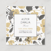 Clematis黄色の水色の花カスタマイズ スクエア名刺 (裏面)