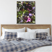 Clematis & Blue Floral Botanical Canvas Art キャンバスプリント (インサイチュ (寝室))