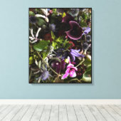 Clematis & Blue Floral Botanical Canvas Art キャンバスプリント (インサイチュ (ウッドフロア))