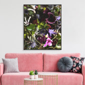 Clematis & Blue Floral Botanical Canvas Art キャンバスプリント (インサイチュ (リビング))