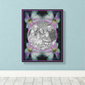 Clematis Flower花びらフレーム自分の写真を作成 キャンバスプリント (インサイチュ (ウッドフロア))