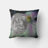 Clematis Flower花びらフレーム自分の写真を作成 クッション (裏面)