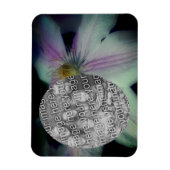 Clematis Flower花びらフレーム自分の写真を作成 マグネット (縦)