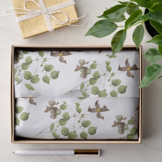Clematis Flower Pattern 薄葉紙 (ギフト)