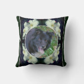 Clematis Flowersフレーム自分のペットの写真を作成 クッション (裏面)