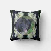 Clematis Flowersフレーム自分のペットの写真を作成 クッション (正面)