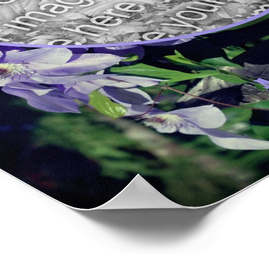 Clematis On Fenceフレーム自分の写真を作成 ポスター (角)