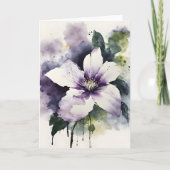 Clematis - Watercolor flowers カード (正面)