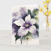 Clematis - Watercolor flowers カード (黄色い花)