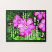 Clematis with Romans 5:3-5 ジグソーパズル (横)