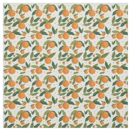 Clementine Grove Botanical Pattern with Green  ファブリック (見本)