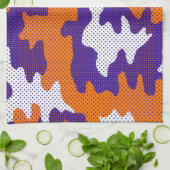 Clemson-Inspired Orange & Purple Tiger Camo キッチンタオル (折り畳み)