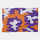 Clemson-Inspired Orange & Purple Tiger Camo キッチンタオル (横)