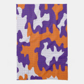 Clemson-Inspired Orange & Purple Tiger Camo キッチンタオル (縦)