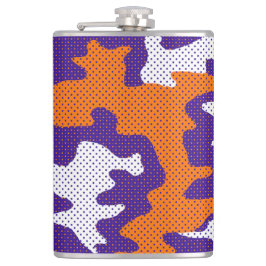 Clemson-Inspired Orange & Purple Tiger Camo フラスク