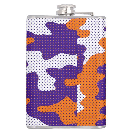 Clemson-Inspired Orange & Purple Tiger Camo フラスク (裏面)