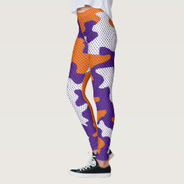 Clemson-Inspired Orange & Purple Tiger Camo レギンス