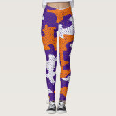 Clemson-Inspired Orange & Purple Tiger Camo レギンス (正面)