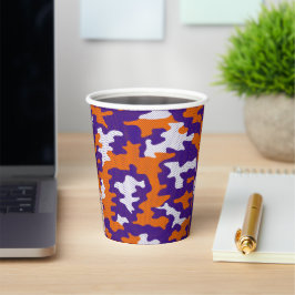 Clemson-Inspired Orange & Purple Tiger Camo 紙コップ
