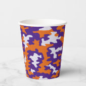 Clemson-Inspired Orange & Purple Tiger Camo 紙コップ (正面)