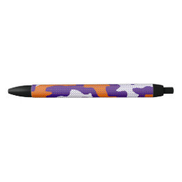 Clemson-Inspired Orange & Purple Tiger Camo 黒ボールペン