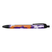 Clemson-Inspired Orange & Purple Tiger Camo 黒ボールペン (トップ)