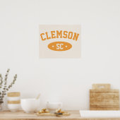 Clemson, SC Vintage Athletic-Style Poster Print ポスター (キッチン)