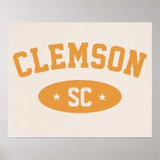 Clemson, SC Vintage Athletic-Style Poster Print ポスター