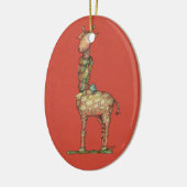 Cleoの赤いおよび緑のリバーシブルのオーナメント セラミックオーナメント (左)