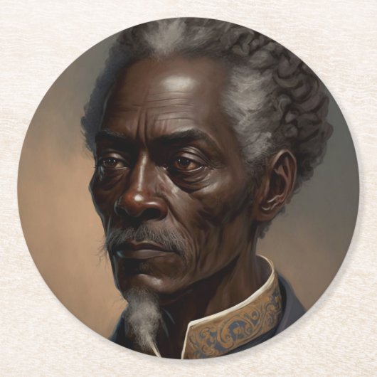Cleon Porträt Gemälde ラウンドペーパーコースター (正面)