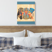 CLEOPATRAエジプトクイーンヴィンテージスタイルアートワーク キャンバスプリント (インサイチュ (寝室))