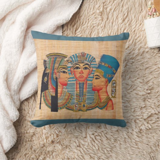 CLEOPATRAエジプトクイーンヴィンテージスタイルアートワーク クッション (ブランケット)