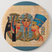 CLEOPATRAエジプトクイーンヴィンテージスタイルアートワーク 缶バッジ (正面)