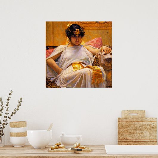 Cleopatra by John William Waterhouse ポスター (キッチン)